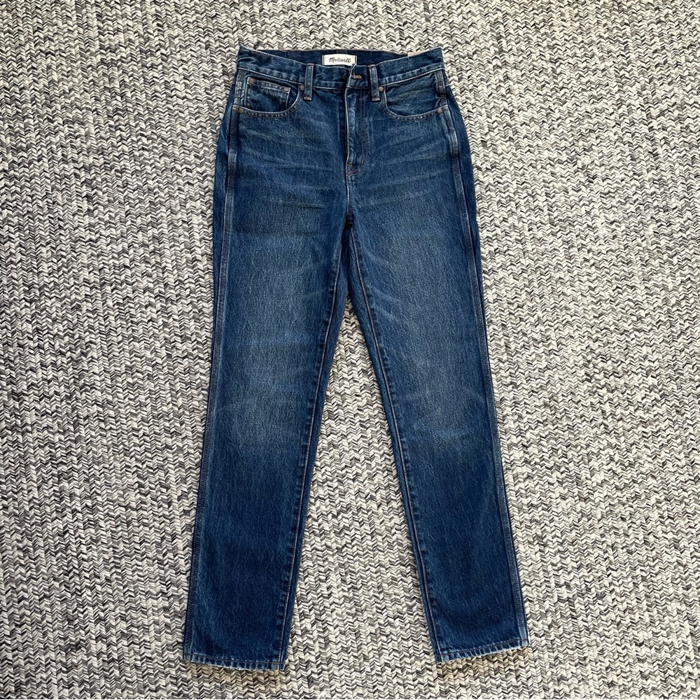 NWT Madewell Perfect Vintage Straight Leg High Rise Dark Wash Jean - size 26